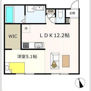 フォルテッツア城南(1LDK/2階)の間取り写真