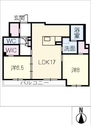 シャーメゾン津波倉(2LDK/1階)の間取り写真