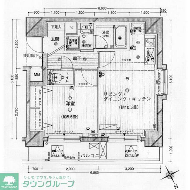 サンスタレ西浅草(1LDK/3階)の間取り写真
