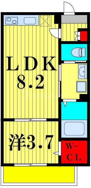 HD南柏(1LDK/1階)の間取り写真