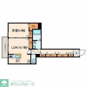 ドムス北沢(1LDK/1階)の間取り写真