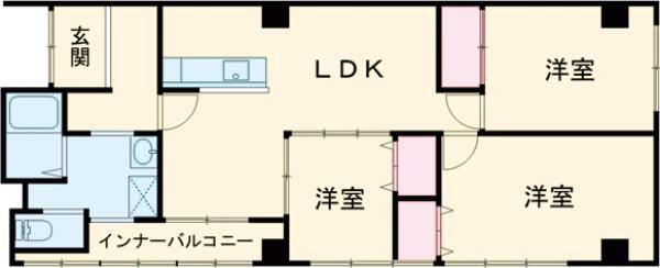 円口ビル 坂本(3LDK/3階)の間取り写真