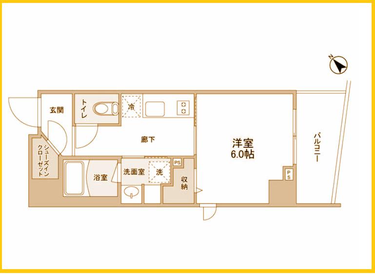 ORGE鶴見(1K/8階)の間取り写真