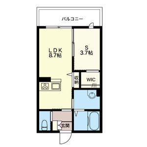 ルチル・I(1LDK/2階)の間取り写真