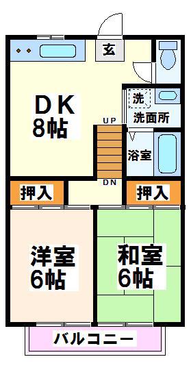 ブルームハイツMR(2DK/3階)の間取り写真