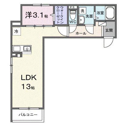 ヒカルサ志木(1LDK/3階)の間取り写真