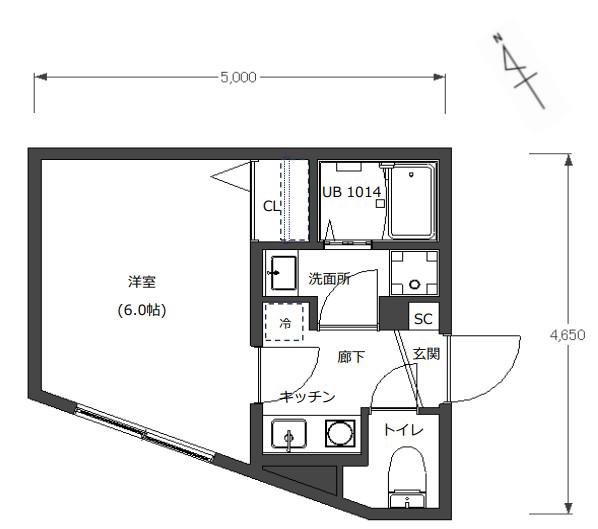D-STYLEお花茶屋(1K/2階)の間取り写真