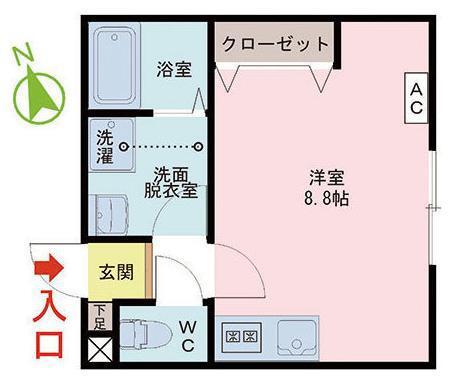 ETERNEL MS II(ワンルーム/2階)の間取り写真