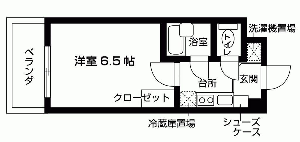 COSMOS REID HANAKOGANEI(ワンルーム/4階)の間取り写真
