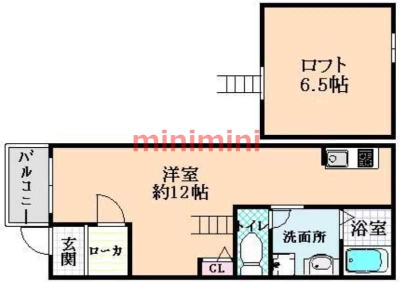 FOREST山崎(1LDK/3階)の間取り写真