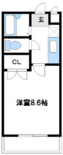アムールグランシャリオ(1K/2階)の間取り写真