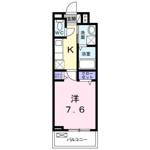FOREST石橋(1K/2階)の間取り写真