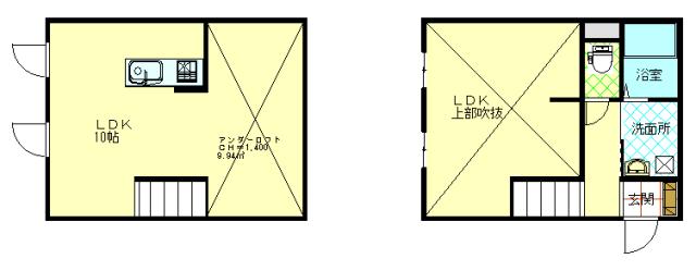 S-CUBE西大通(ワンルーム/1階)の間取り写真