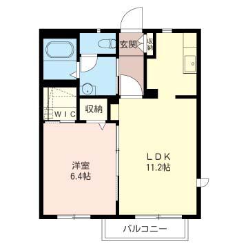 ピュアライフ 羽鳥(1LDK/1階)の間取り写真