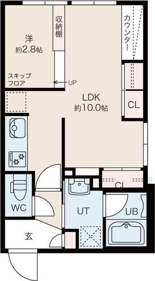 アリソンヴェール(1LDK/1階)の間取り写真