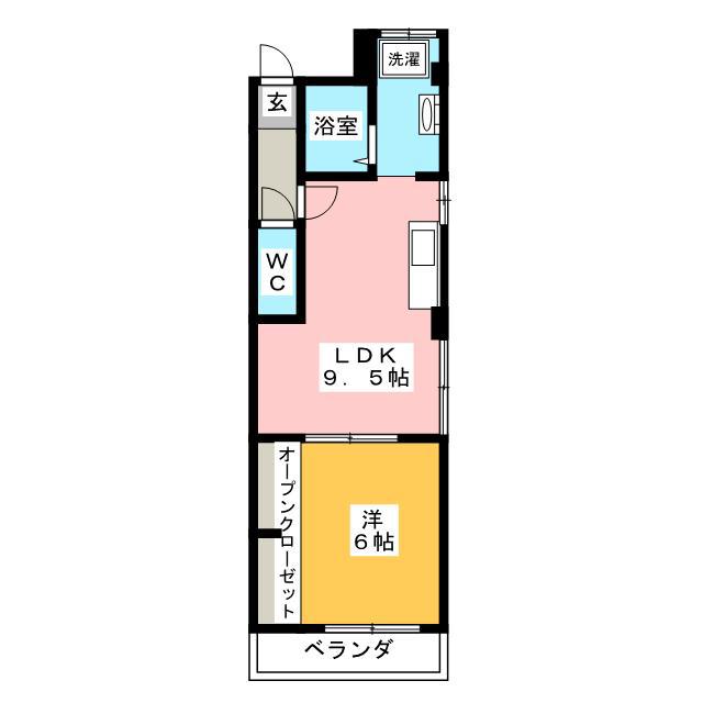 大竹コーポ(1LDK/2階)の間取り写真