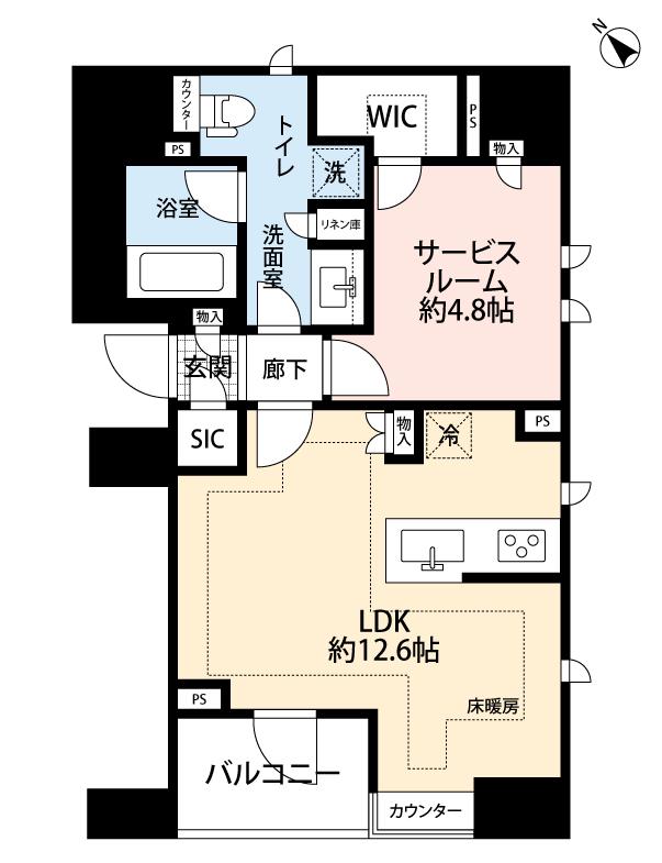 ピアース銀座8丁目(1LDK/13階)の間取り写真