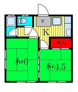 喜多光ハイツ(2K/2階)の間取り写真