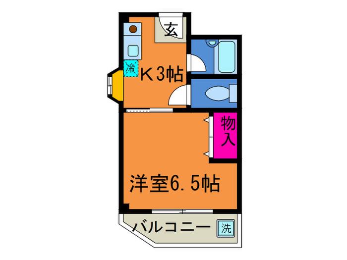 タウンコートこだまII(1K/2階)の間取り写真