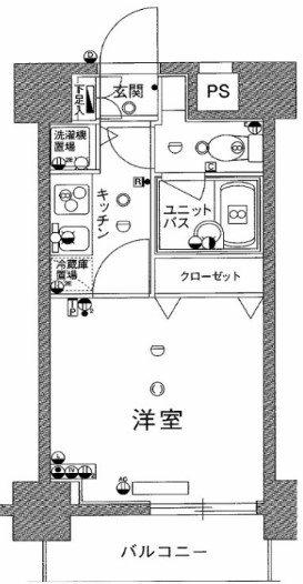 スカイコート都立大学第3(1K/2階)の間取り写真