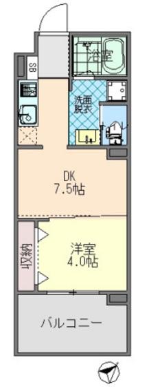 POTHOS呉三条(1DK/9階)の間取り写真