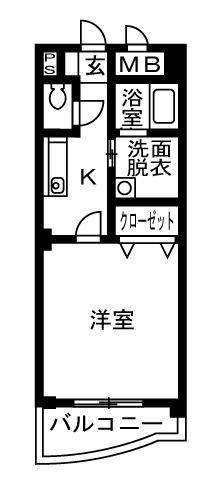 ドゥーフェリーチェ(1K/3階)の間取り写真
