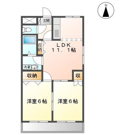 サンハイム‐MIHAMA(2LDK/2階)の間取り写真