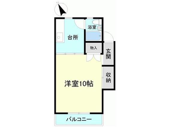 ヒロハイツ北目(1DK/1階)の間取り写真