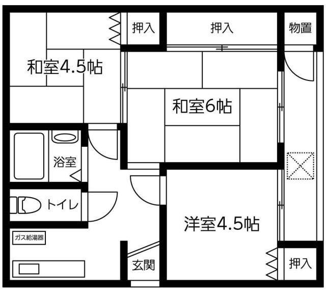 新横浜マンション(3K/1階)の間取り写真