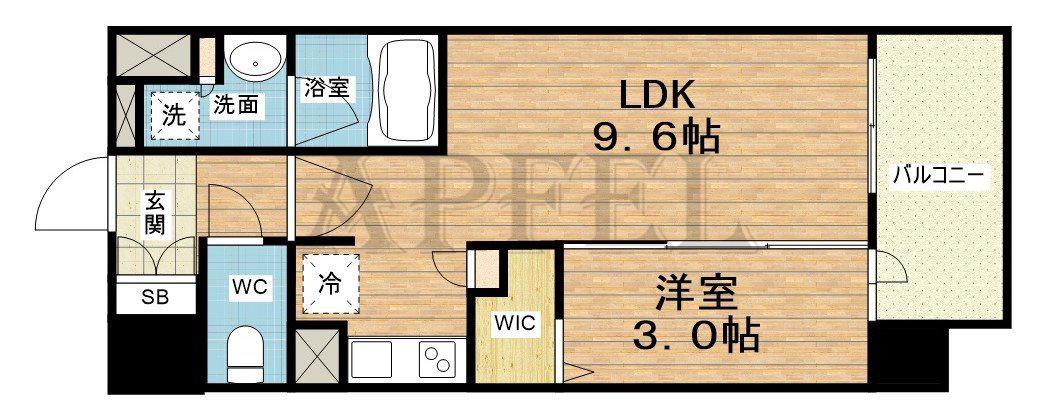 コンフォリア・リヴ南森町Q(1LDK/10階)の間取り写真