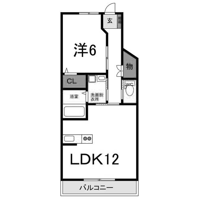 ハーツモーツアルツ(1LDK/1階)の間取り写真