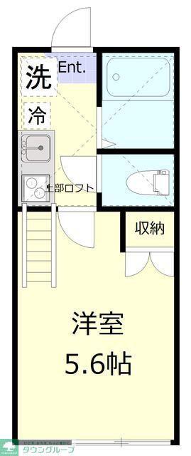 リビアングラス元住吉(1K/2階)の間取り写真