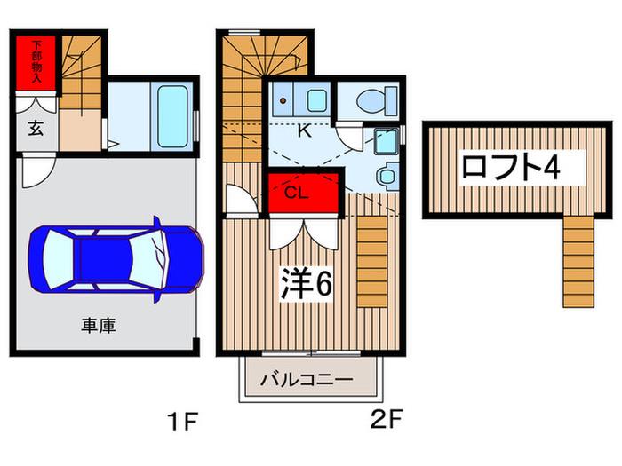 グランドクロス(1K/1階)の間取り写真