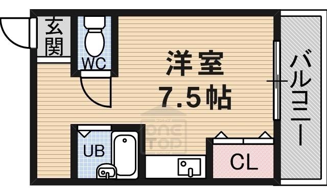 アンフィニィ橋の内Ⅱ(ワンルーム/4階)の間取り写真