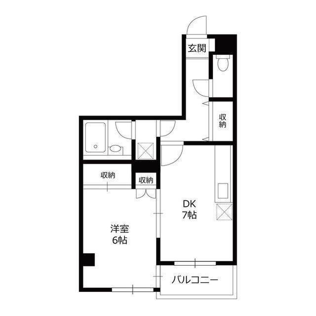 ハイツ堀内(1DK/2階)の間取り写真