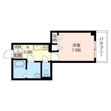 アビタシオン三鷹(1K/2階)の間取り写真