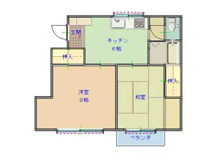 コーポ瀬川(2DK/2階)の間取り写真
