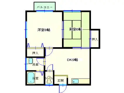 コーポ愛(2DK/1階)の間取り写真