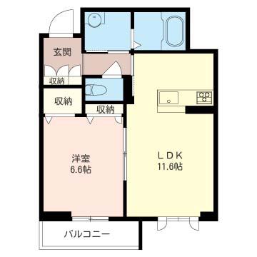 SHAMAISON TRANQUIL(1LDK/3階)の間取り写真