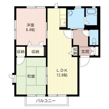 アスティオスB(2LDK/2階)の間取り写真