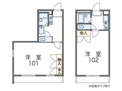 ハレクラニII(1K/2階)の間取り写真