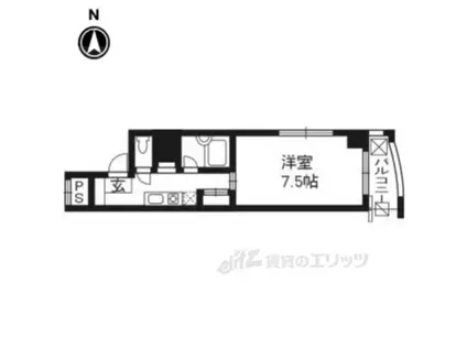 千丸シンフォニーハウス(1K/3階)の間取り写真