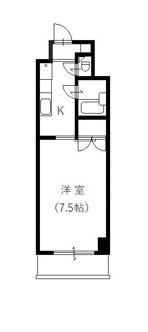 パラシオン高岡町(1K/6階)の間取り写真