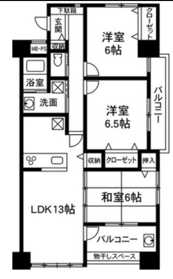 アドヴァンスナガイ II(3LDK/8階)の間取り写真