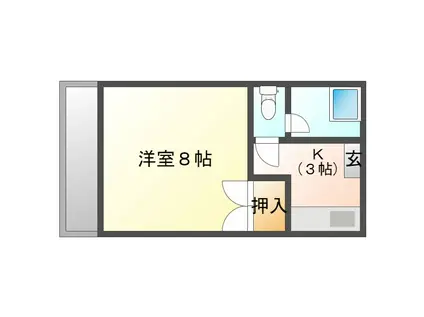 グリーンハイツ(1K/2階)の間取り写真