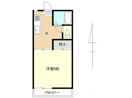 ハイマート(1K/2階)の間取り写真