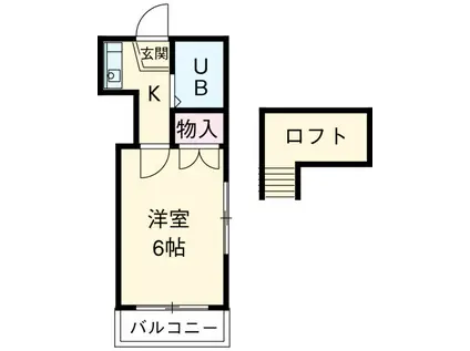 中島第2(1K/1階)の間取り写真