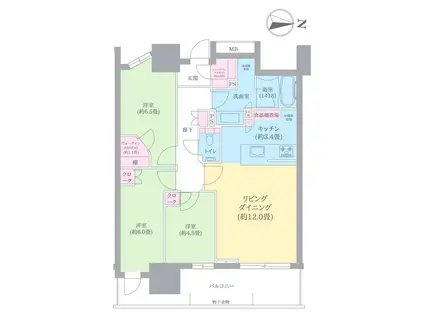 幕張ベイパーク スカイグランドタワー(3LDK/30階)の間取り写真