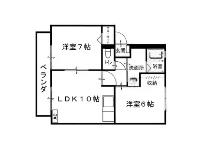 ピノキオハイツ1号地(2LDK/1階)の間取り写真