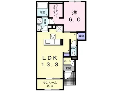 KMレジデンスIII(1LDK/1階)の間取り写真